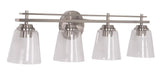 19633BNK4 Drake Minimalist Rail Silhouette & Clear Seeded Glass Globes Vanity Bath Wall