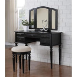 St. Croix Collection Vanity Set with Stool, Black