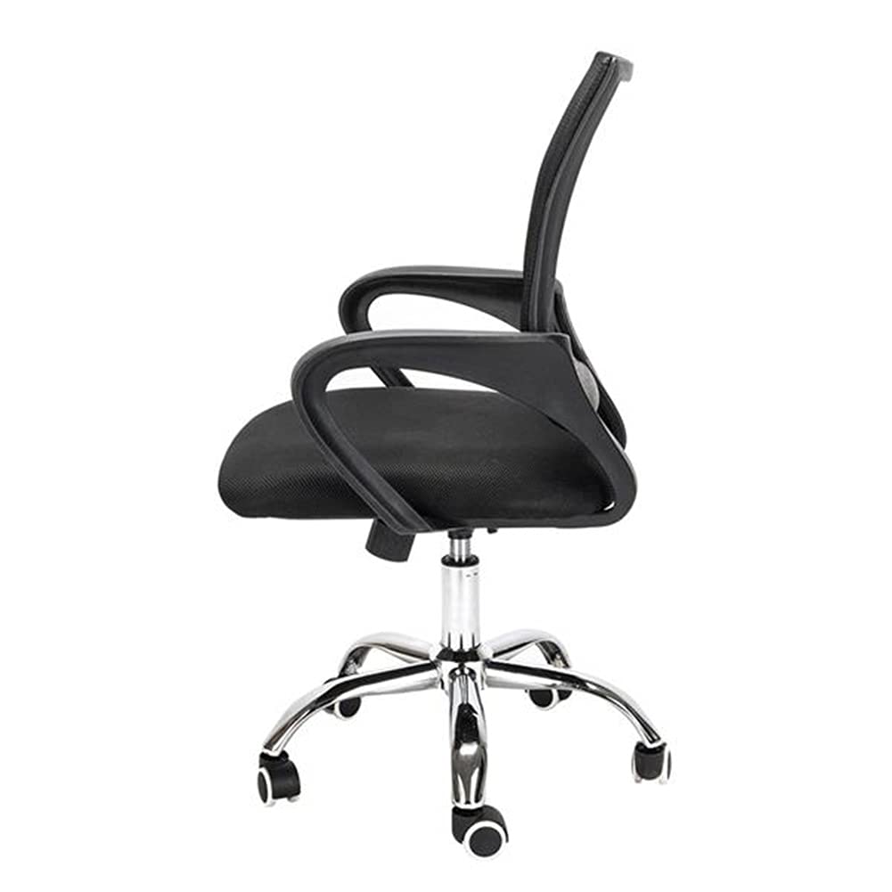 Office Computer Desk Chair Mid Back Executive Rolling Swivel Adjustable Task Chair Ergonomic Mesh Lumbar Support Desk with Armrest, Adjustable Height Black