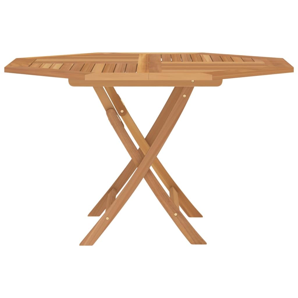Octagon Foldable Teak Wood Patio Table - Weather Resistant Outdoor Dining