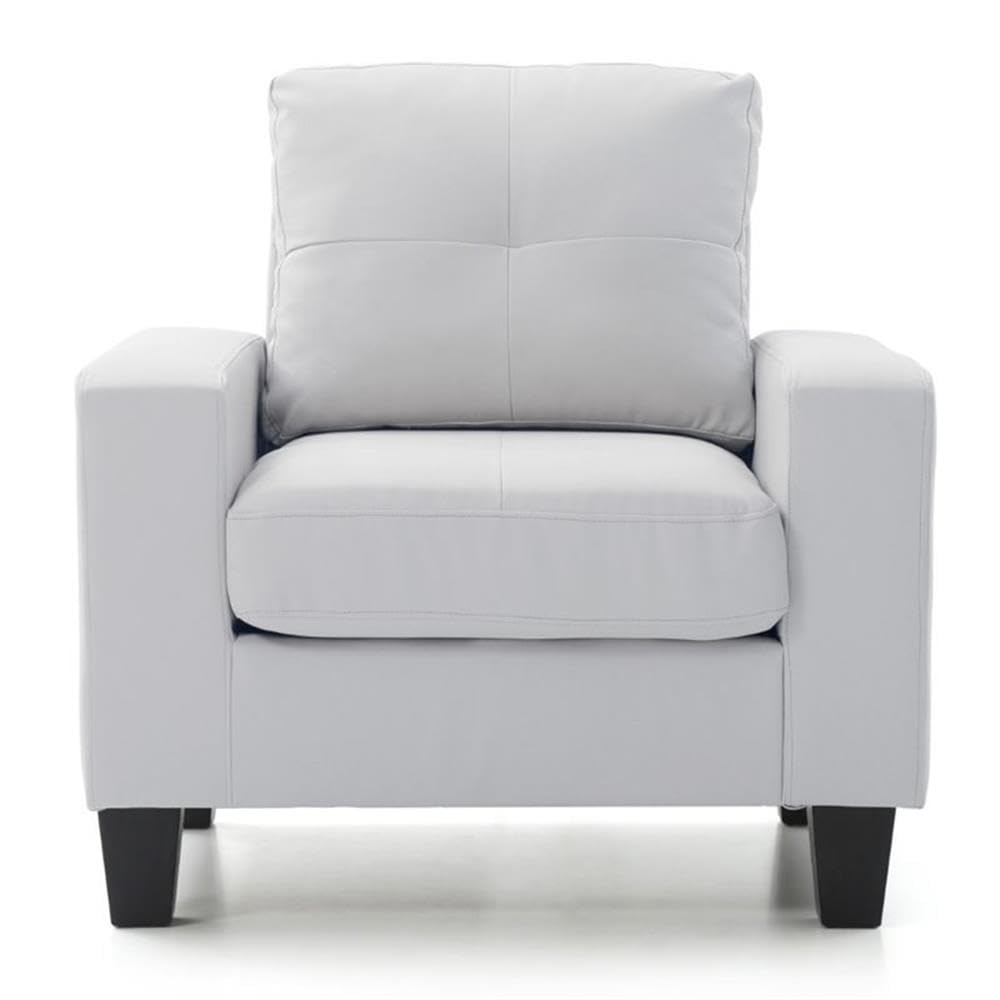 Newbury Faux Leather Club Chair in White