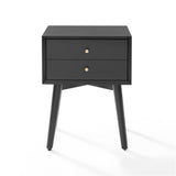 Contemporary MDF Wood Night Stand in Matte Black