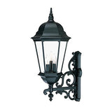 Richmond Collection 3-Light Wall Mount Outdoor Light Fixture, Matte Black