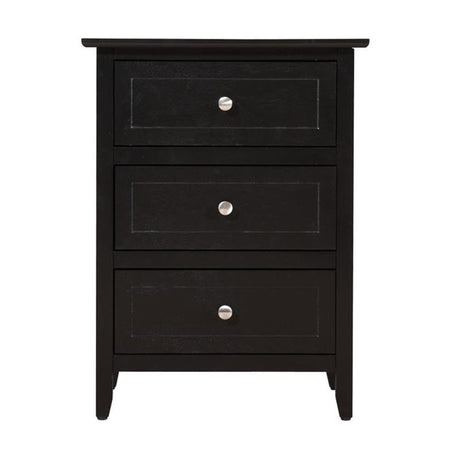 Daniel 3 Drawer Nightstand in Black