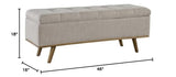 Stimpson Solid Wood and Fabric Storage Bench in French Beige