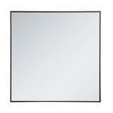 Eternity 36" Square Contemporary Metal Frame Mirror in Black