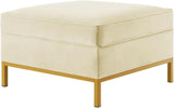 Mid-Century Modern Upholstered Square Sofa Ottoman Couch Ottoman