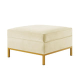 Mid-Century Modern Upholstered Square Sofa Ottoman Couch Ottoman