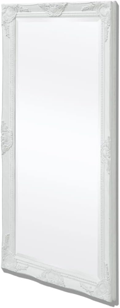 Classic Wall Mirror, White 47.2"x23.6", Baroque Style Wooden Frame