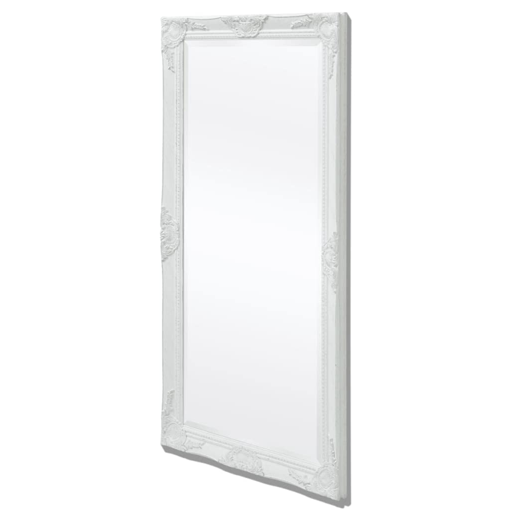 Classic Wall Mirror, White 47.2"x23.6", Baroque Style Wooden Frame