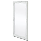 Classic Wall Mirror, White 47.2"x23.6", Baroque Style Wooden Frame