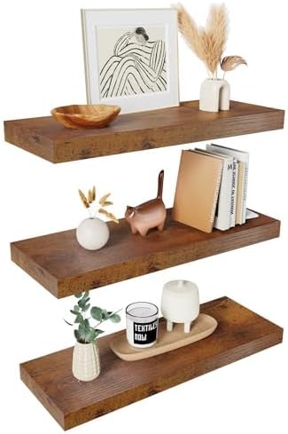 Floating Shelves, Wall Shelves Set of 3 for Bathroom, Bedroom