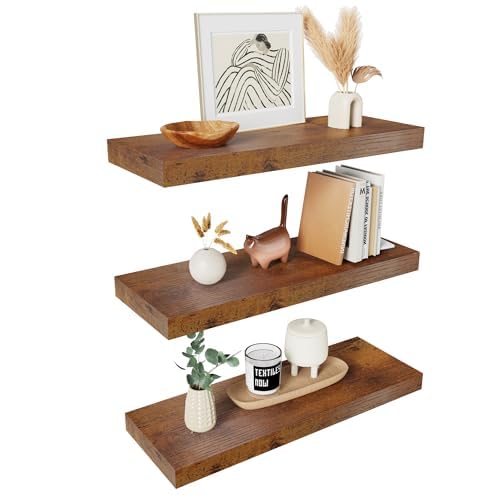 Floating Shelves, Wall Shelves Set of 3 for Bathroom, Bedroom