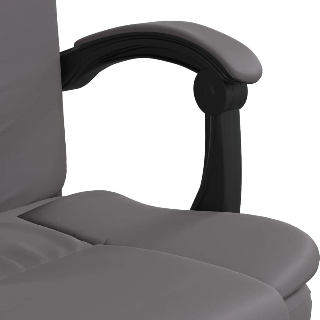 SKM Reclining Office Chair Gray Faux Leather (15.2 KG/33.44 LBS)