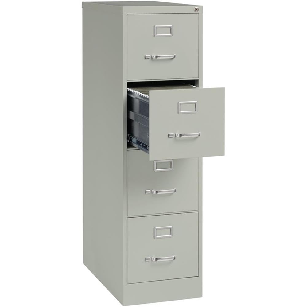 Scranton & Co 52" x 26.5" Modern Metal Letter Vertical File Cabinet with 4 Drawers & Core-Removable Lock, Fully Assembled Steel Construction, in Light Gray Finish