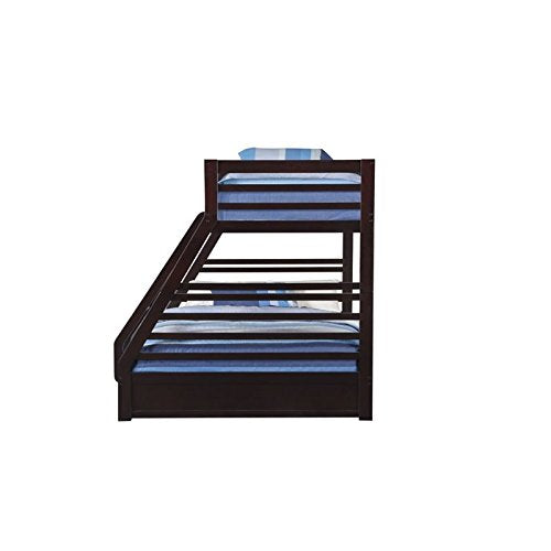 Twin/Queen Bunk Bed with Drawers, Espresso (AC-37425)