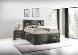 Ireland Full Captain's Bed with Storage - Gray Oak Finish