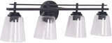 19633BNK4 Drake Minimalist Rail Silhouette & Clear Seeded Glass Globes Vanity Bath Wall