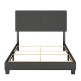 Sleep Sync Tivoli Charcoal Linen Upholstered Platform Bed Frame in Four Sizes Full Glam, Modern & Contemporary