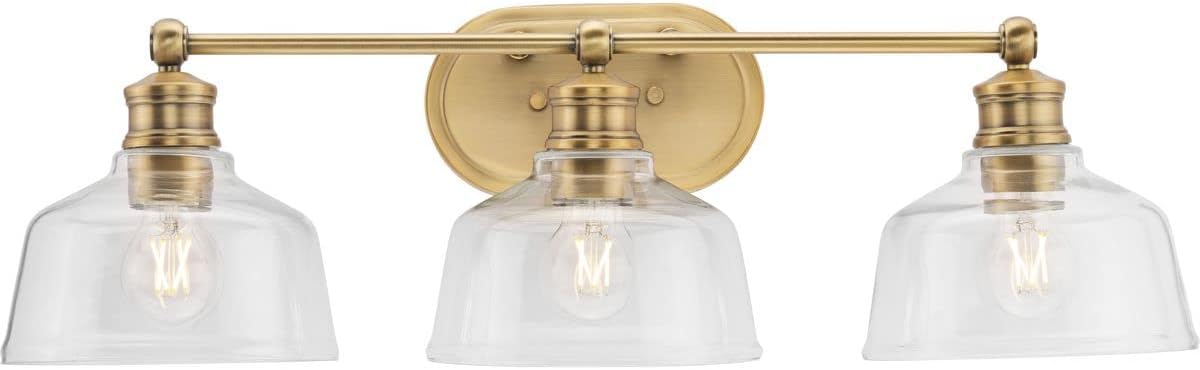 P300397-163 Singleton Collection 3-Light Vanity Light Vintage Brass