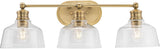 P300397-163 Singleton Collection 3-Light Vanity Light Vintage Brass