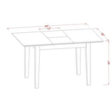 MLPO5-SBR-W Milan 5 Piece Set Includes a Rectangle Dining Room Table with Butterfly