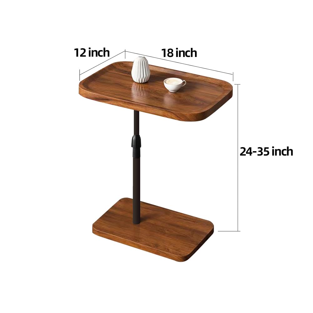 C Shaped End Table Adjustable Height, C Shaped Side Table for Couch, C Table End Table