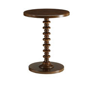 Acton Round Wooden End Table in Walnut