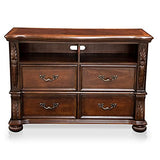 BOWERY HILL 4-Drawer Traditional Wood Media Chest in Brown Cherry