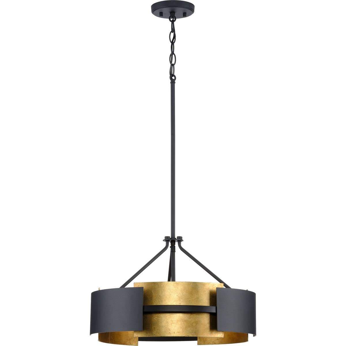 Lowery Three-Light Semi-Flush Ceiling Light in Textured Black