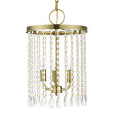 Lighting 3 Light Antique Brass Pendant Chandelier, 11 x 11 x 17