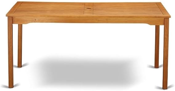 Acacia Wood Patio Dining Table in Dark Brown