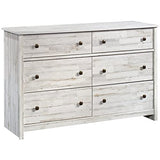 River Ranch Rustic 6-Drawer Bedroom Dresser in White Plank,