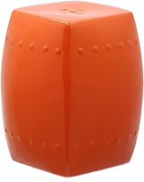 Villa Glazed Ceramic Decorative Garden Stool, Orange