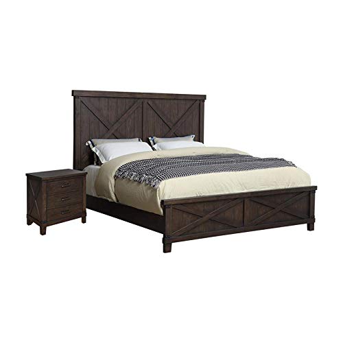 FOA Andrew 2pc Dark Walnut Solid Wood