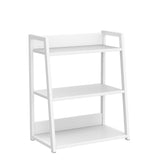 IOTXY 3 Tier Open Bookshelf - Steel and Wood Display Stand, 50CM Width Floor-Standing Bookcase, White