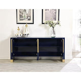 Florence Collection Modern | Contemporary Sideboard/Buffet with Gold Finished Base,