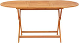 Folding Patio Table 63"x33.5"x29.5" Solid Eucalyptus Wood