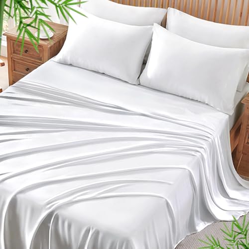 Cooling Quick-Dry Bed Sheets Set 6 Pieces(White, Queen), 30-Seconds Fast Absorbs Sweat,