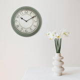 & Co. 12.6" Illuminated Farmhouse Wall Clock, Silent Battery Operated Night Light Wall Clock with Smart LED Sensor for Living Room, Bathroom, Kitchen, Home Office, Sage Green