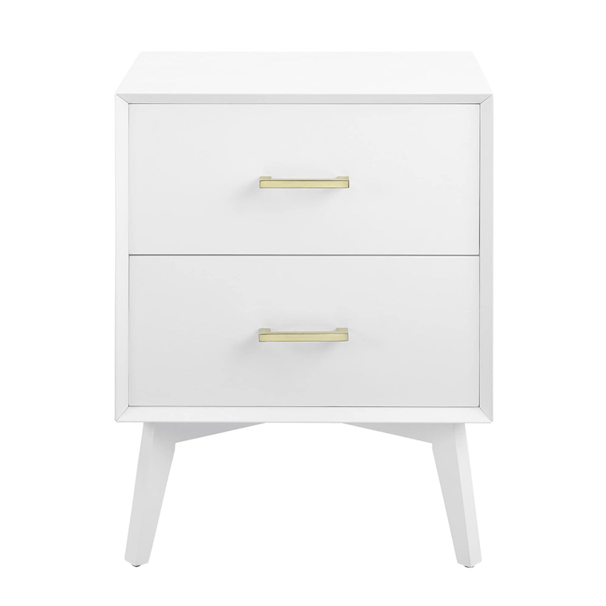 Metro Two Drawer Nightstand Bed Side Table, White