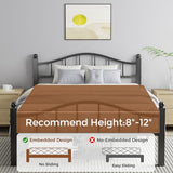 Queen Bed Frame with Headboard - Heavy Duty Metal Platform with Storage