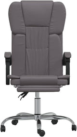 SKM Reclining Office Chair Gray Faux Leather (15.2 KG/33.44 LBS)