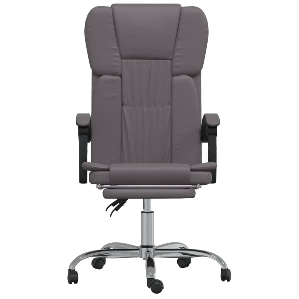 SKM Reclining Office Chair Gray Faux Leather (15.2 KG/33.44 LBS)