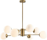 Glass Globe Chandelier Mid Century Modern Pendant Lights Black Ceiling Hanging Light