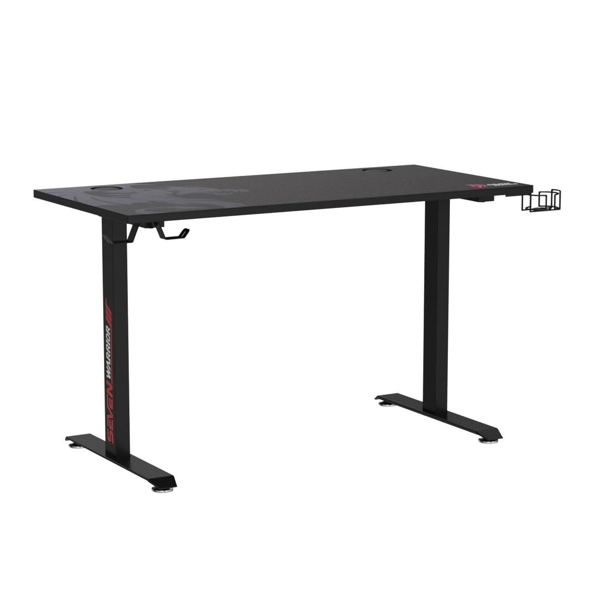 Gaming Desk 55’’, T-Shaped Carbon Fiber Surface Computer Desk with Full Mouse Pad