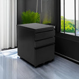 Mount-It! 3 Drawer File Cabinet with Lock and Wheels, Under Desk Storage Filing Cabinet