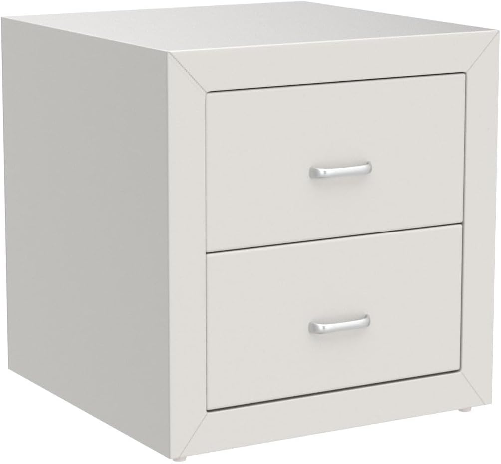 Riley White Faux Leather Modern Night Stand