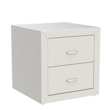 Riley White Faux Leather Modern Night Stand