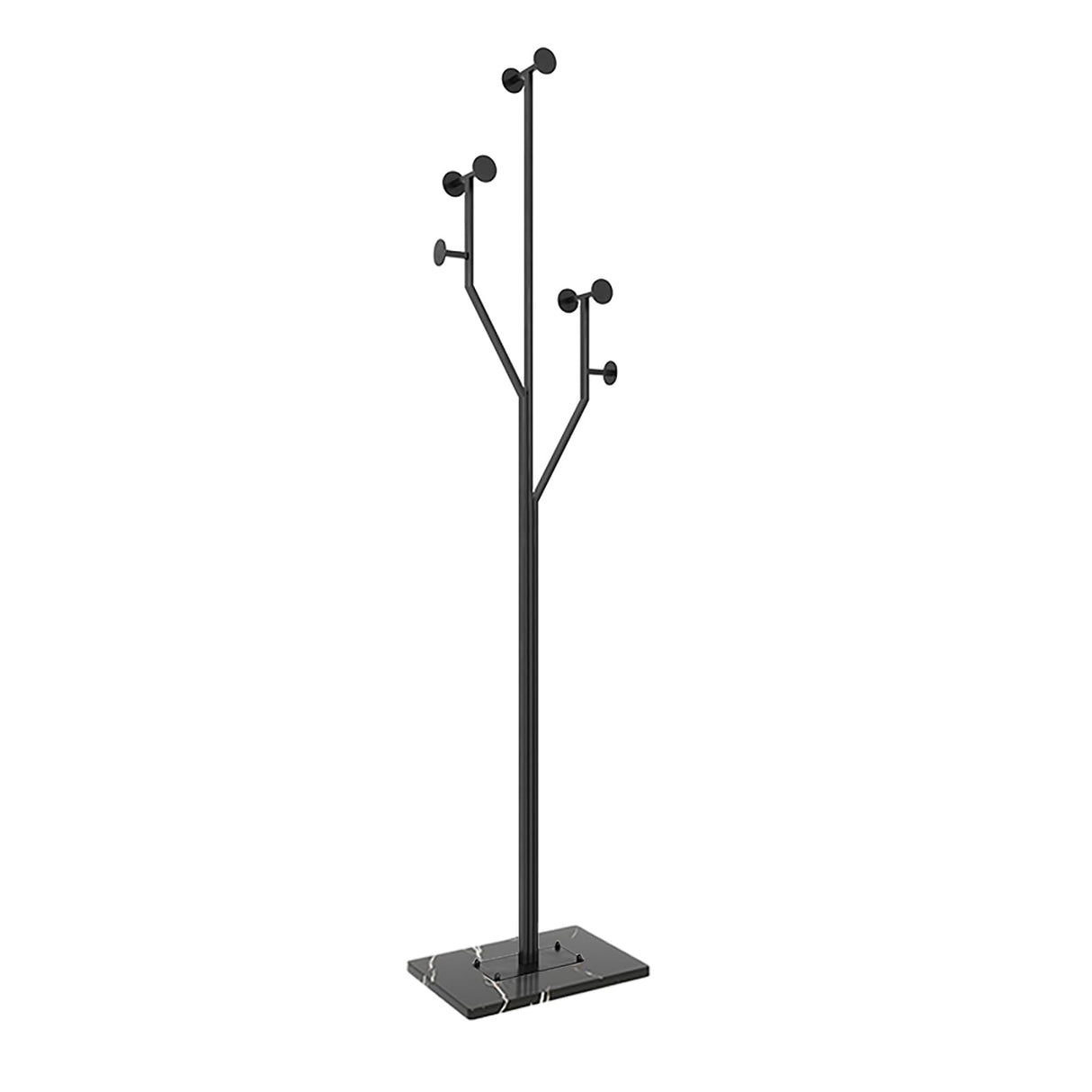 Freestanding Coat Rack Tree-shaped Metal Coat Tree with Heavy Duty Marble Base Corner Clothing Rack